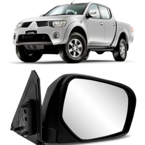 Retrovisor L200 Triton Fixo Capa Cromada 2007 A 2016 Lado Direito