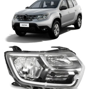 Farol Para Renault Duster 2021 2022 2023 2024 Manual Com Led Lado Direito