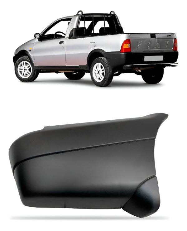 Ponteira Traseira Parachoque Strada 1997 A 2006 Preta Lado Direito