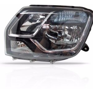 Farol Duster 2015 2016 Manual Preto Com Friso Cromado Lado Esquerdo