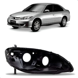 Carcaça Farol Dianteiro Para Honda Civic 2004 A 2006 Lado Direito