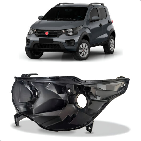 Carcaça Farol Compatível Com Fiat Mobi Anos De 2016 A 2022 Lado Direito