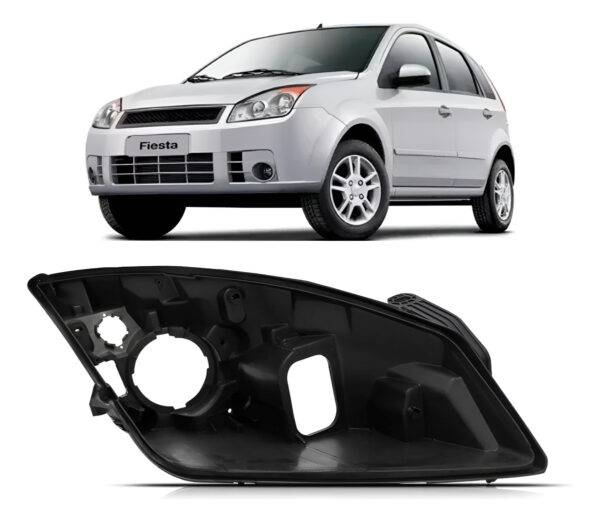 Carcaça Farol Para Fiesta 2007 2008 2009 2010 Lado Direito