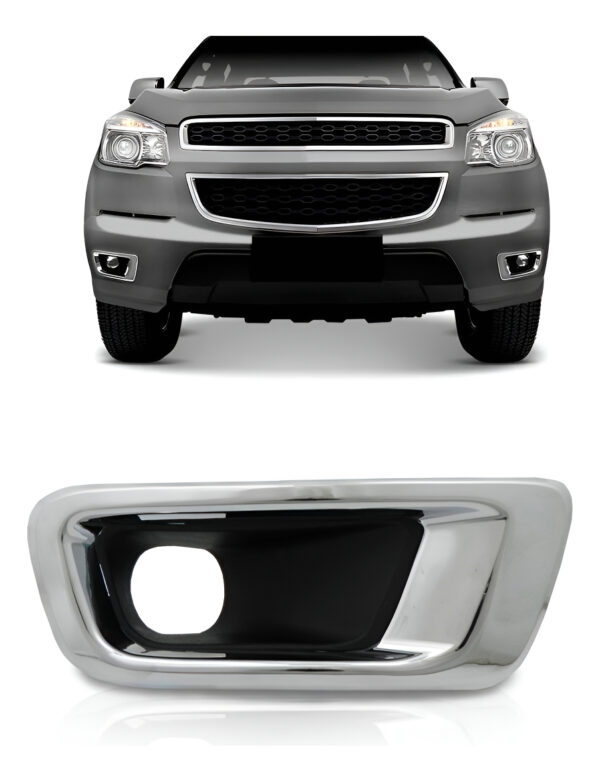 Moldura Cromada Farol De Milha Para S10 2012 13 2014 2015 Lado Direito