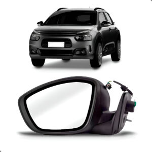 Retrovisor Citroen C4 Cactus 19/2024 Com Sinaleira Capa Lisa Lado Esquerdo
