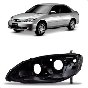 Carcaça Farol Dianteiro Para Honda Civic 2004 A 2006 Lado Esquerdo