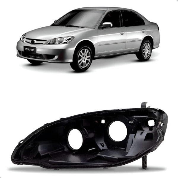 Carcaça Farol Dianteiro Para Honda Civic 2004 A 2006 Lado Esquerdo