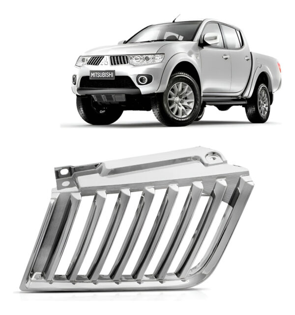 Tela Frontal Radiador L200 Triton Cromada 2007 A 2010 Lado Esquerdo