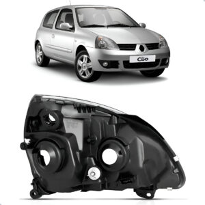 Carcaça Farol Dianteiro Para Renault Clio 2003 A 2011 Lado Esquerdo