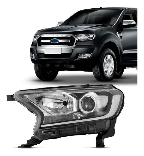 Farol Ranger 2016 17 18 19 20 20 21 22 23 Projetor Eletrico Lado Esquerdo