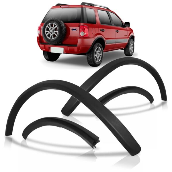 Alargador Vão Roda Traseiro Ecosport 2003 A 2012 Preta