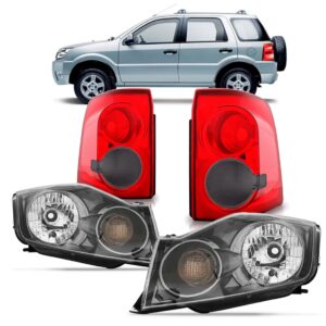 Kit Ecosport 2008/2011 Par Faróis Fumê + Par Lanternas Fumê