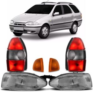 Kit Palio Weekend 97/00 2 Faróis 2 Piscas 2 Lant Traseiras.