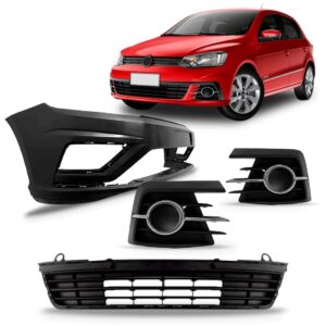Kit Parachoque Diant Gol Saveiro G7 2016 A 2018 C Molduras Preto