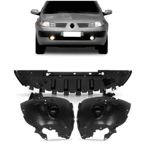 Kit Defletor C/ Par De Aparabarro Megane 2007 A 2013