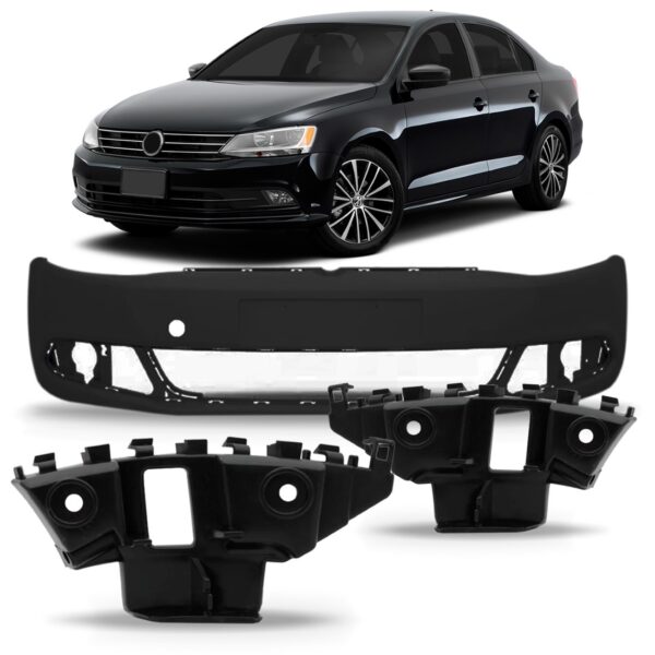 Parachoque Dianteiro Jetta 2011 2012/2014 Com Guias Novo Preto