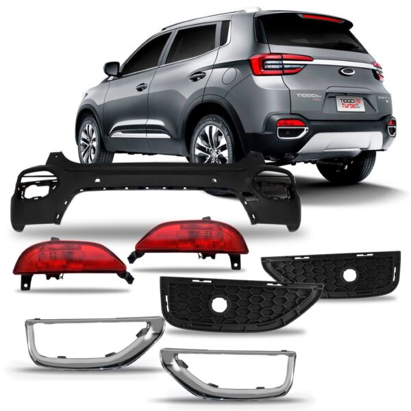 Envolvente Traseiro Tiggo 5x 2019 2020 Com Moldura 1a Linha