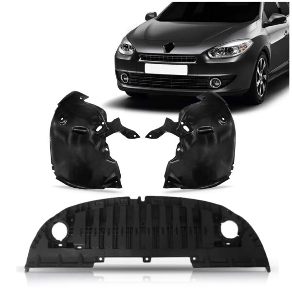 Kit Defletor C/ Par De Asa Urubu Renault Fluence 2010 A 2013