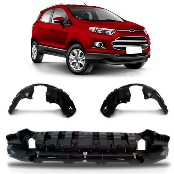 Kit Defletor Com Par De Aparabarro Ecosport 2013 A 2016