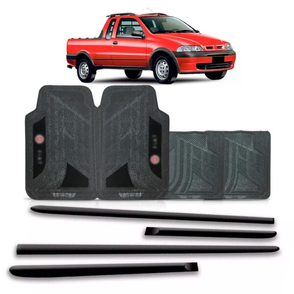 Friso Lateral Strada 2000 A 2004 Auto Colante + Jogo Tapete