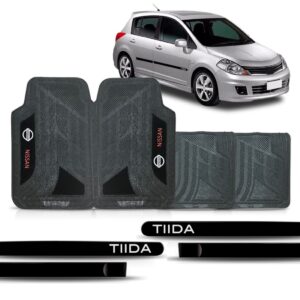 Friso Lateral Nissan Tiida Personalizado + Jogo Tapete Pvc