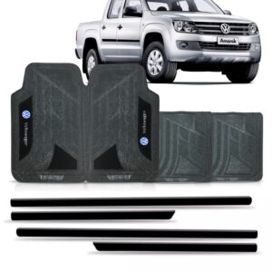 Friso Lateral Amarok 10/2014 Fino Preto + Jogo Tapete Oferta