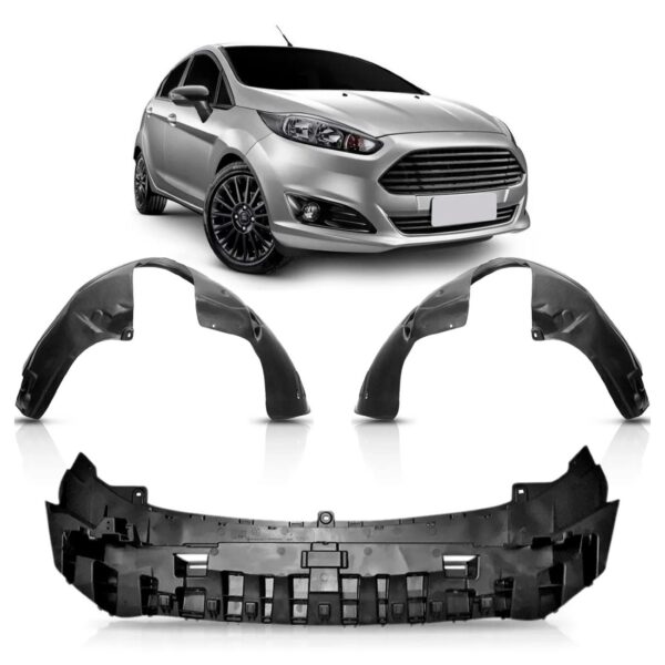 Kit Defletor Com Par De Asa De Urubu Fiesta 2013 A 2016