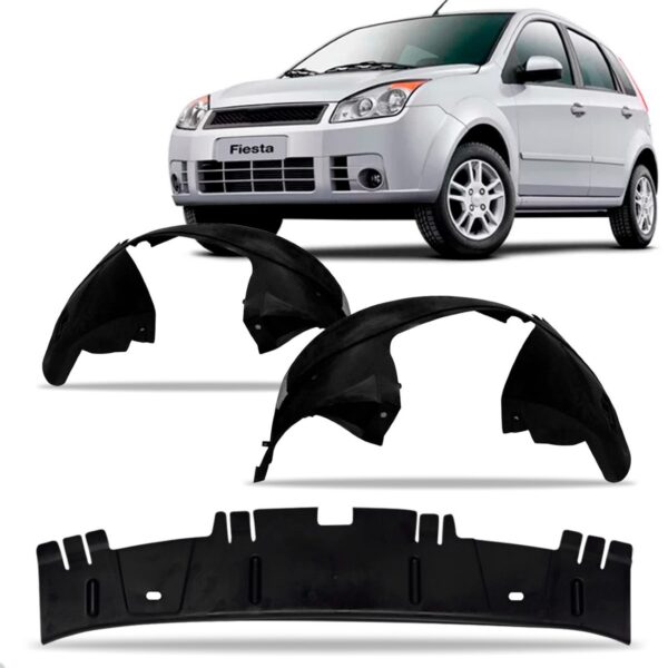 Kit Defletor C/ Par Asa Urubu Dianteiro Fiesta 2003 A 2014