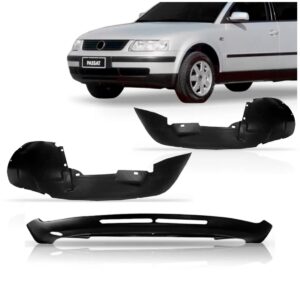 Kit Spoiler Parachoque Passat 1997 A 1999 C/par Parabarros Preto