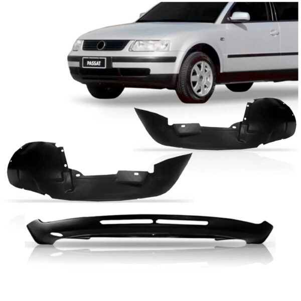 Kit Spoiler Parachoque Passat 1997 A 1999 C/par Parabarros Preto