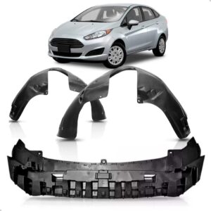 Kit Defletor Com Par Asa Urubu Dianteiro Fiesta 2013 A 2019