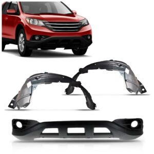 Kit Spoiler Parachoque Crv 2012 A 2015 Com Par Parabarros Preto