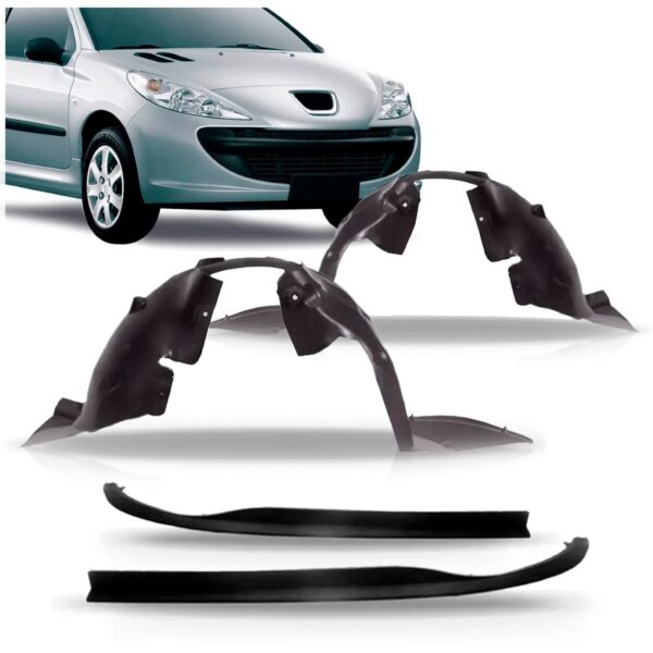 Kit Spoiler Parachoque Peugeot 207 08 A 12 C/par Parabarros Preto