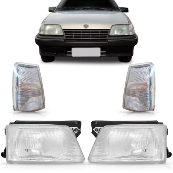 Kit Farol Kadett 1989/1998 Completo Com Sinaleiras Cristais Direito/passageiro