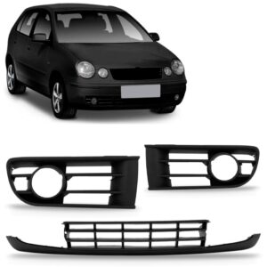 Saia Spoiler Parachoque Dianteiro Polo 03/2005 Com Moldura Preto