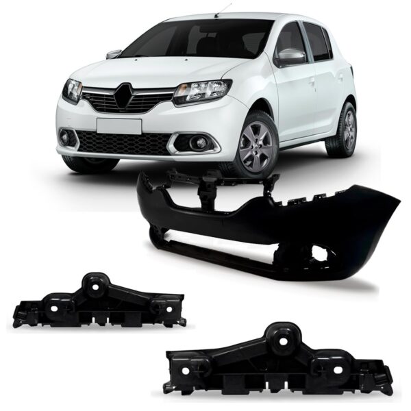 Parachoque Diant Sandero 2015 A 2017 Logan 14 A 2016 Novo Preto