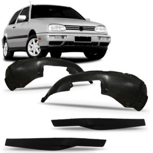 Kit Spoiler Parachoque Golf Alemao 1992 A 1997 C Parabarros Preto