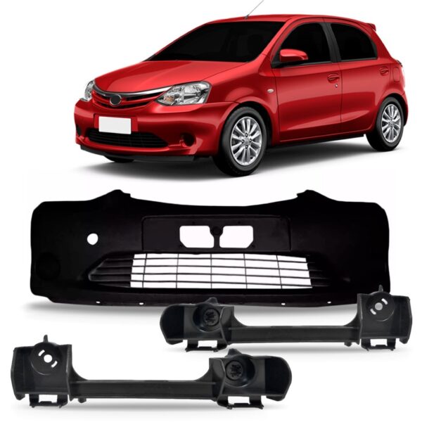 Parachoque Dianteiro Etios 2013 2014 2015 Com Tela Par Guias Preto