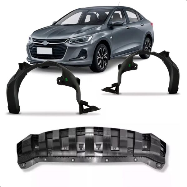 Kit Defletor Com Par De Asa De Urubu Onix Sedan 2020 A 2024
