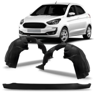 Kit Spoiler Parachoque Ford Ka 2019 2020 Com Par Parabarro Preto