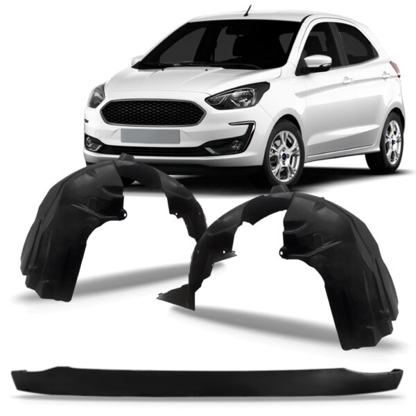 Kit Spoiler Parachoque Ford Ka 2019 2020 Com Par Parabarro Preto