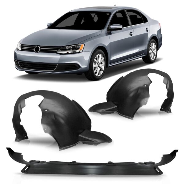 Kit Spoiler Parachoque Jetta 2011 A 2014 Com Par Parabarro Preto