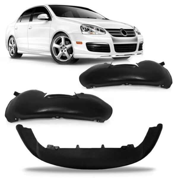Kit Parabarro Jetta 2010 2009 2008 2007 Com Defletor Spoiler Preto
