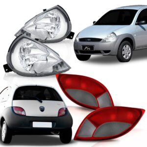 Kit Farol Ka 1997 A 2000 Cristal + Par Sinaleira Fume