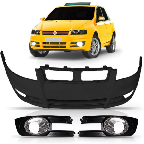 Kit Parachoque Dianteiro Stilo 2008 A 2011 2012 Preto