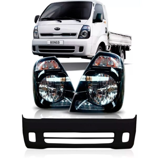 Kit Frente Bongo 2013 A 2016 Parachoque +par Farol Fume