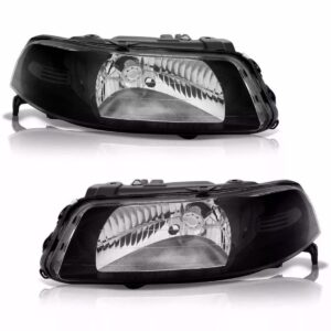 Kit Farol Máscara Negra + Lanterna Fumê Gol G3 Giii 99 À 05