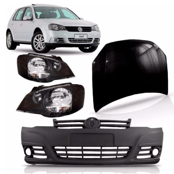 Kit Frente Golf 2007 À 2013 Capo + Farol + Parachoque