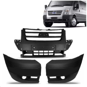 Kit Parachoque Transit 2009 2010 2011 2012 2013 3 Peças Preto