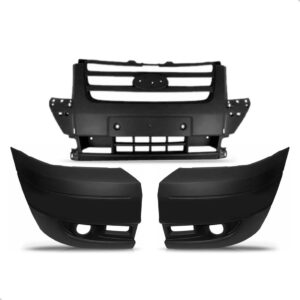 Kit Parachoque Transit 2009 2010 2011 2012 2013 3 Peças Preto